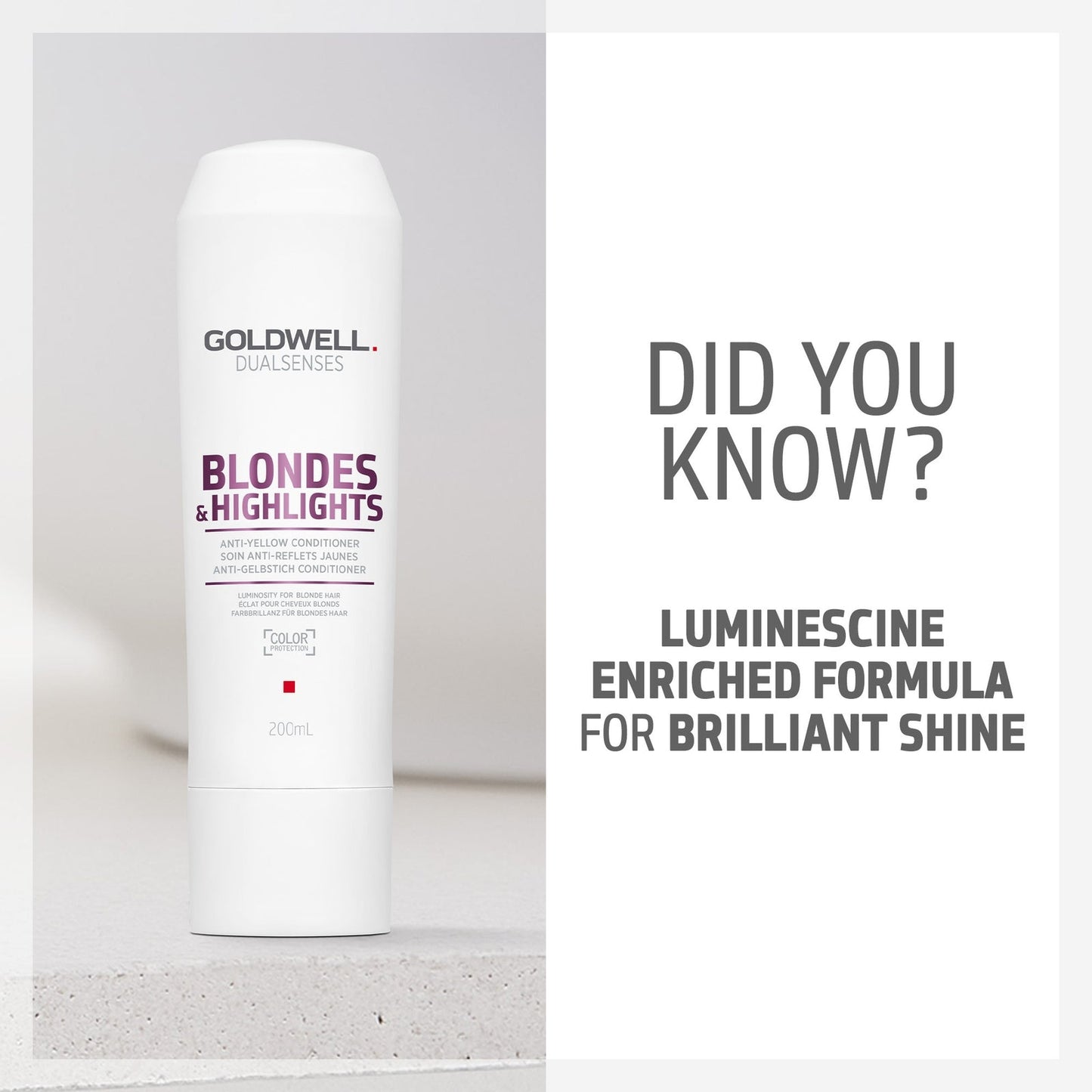 Goldwell Dualsenses Blonde And Highlights Anti-Yellow Conditioner, For Luminosity & Neutralising Unwanted Yellow Tones 200ml