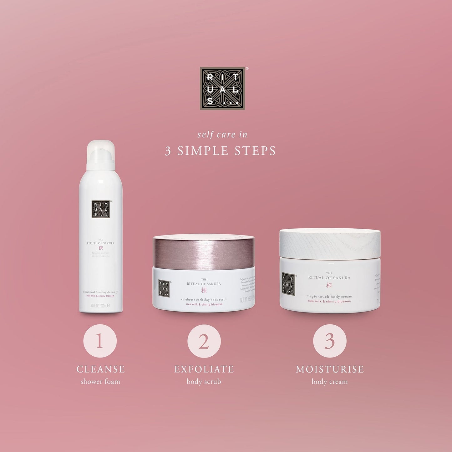 Rituals The Ritual of Sakura Floral Cherry Blossom & Rice Milk Mini Bath and Body Set