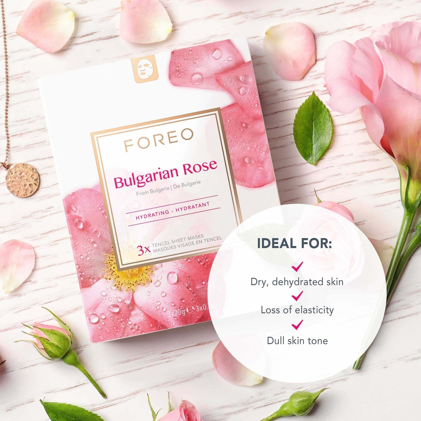 FOREO Skincare Bulgaarse rozenbladmasker Farm To Face Collectie bladmaskers