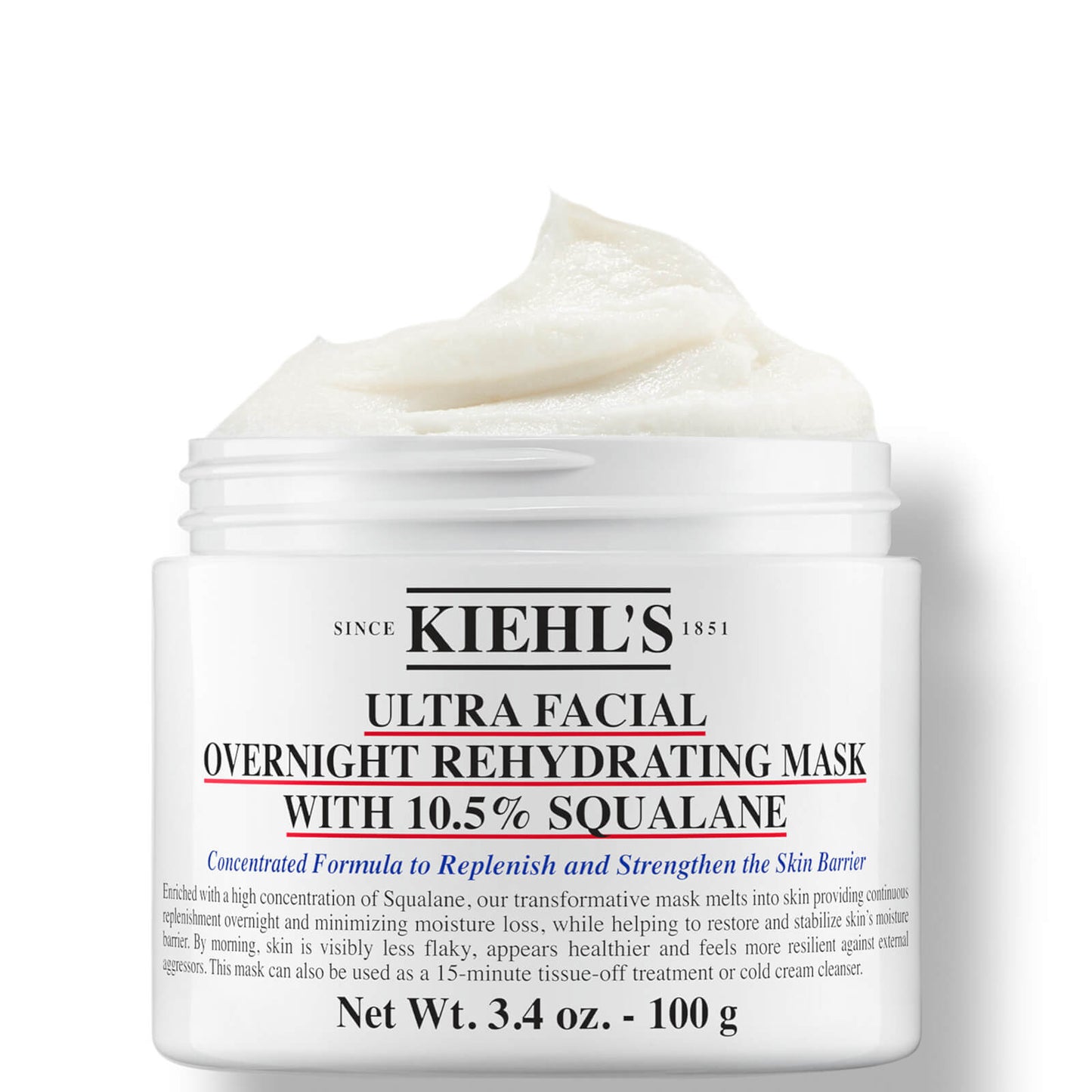 Kiehl’s Ultra Facial Overnight Rehydrating Mask with 10,5% Squalane