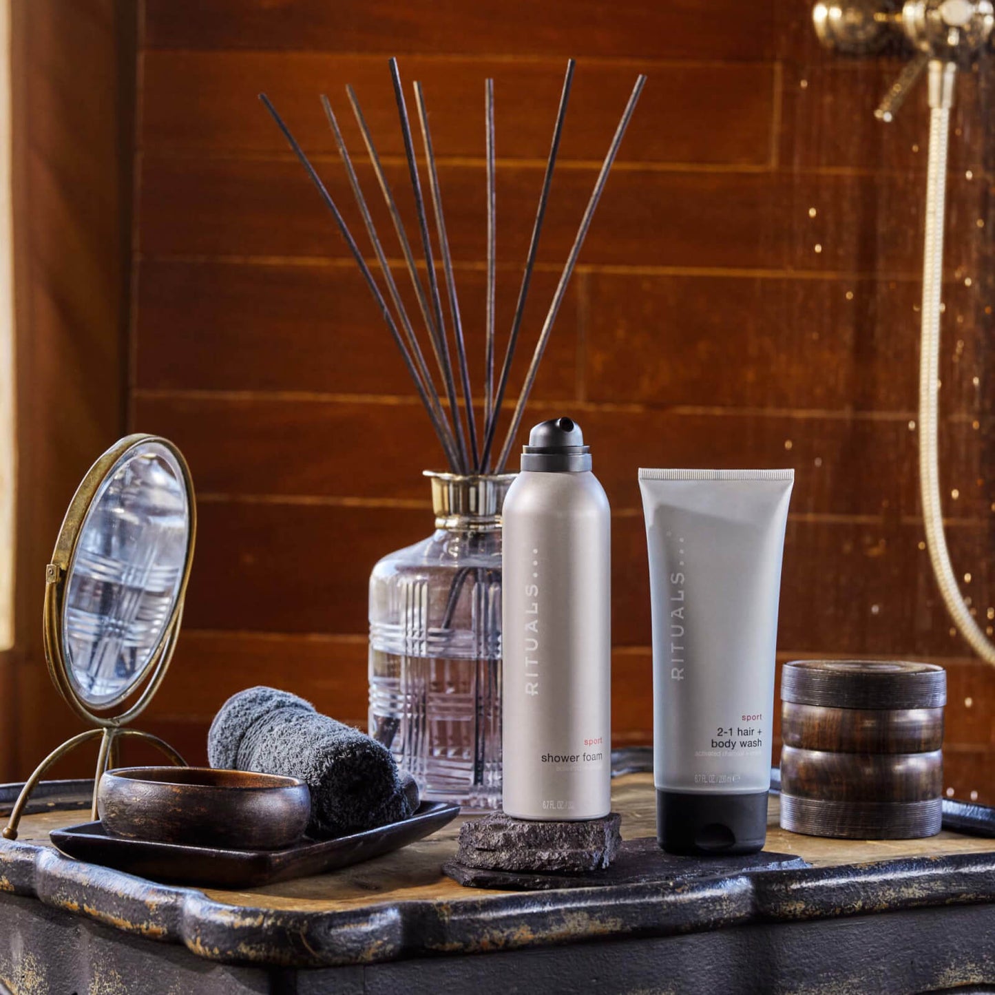 Rituals Sport Collection Refreshing Charcoal & Mint Complex Shampoo and Body Wash 200ml