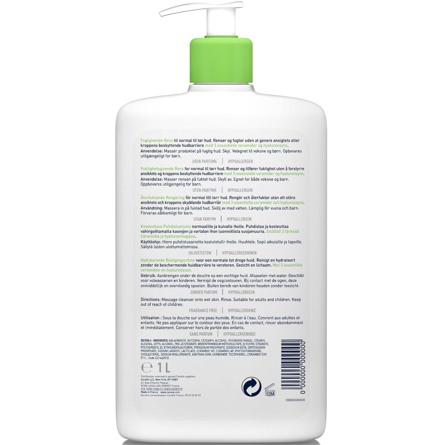 CeraVe Hydrating Cleanser with Hyaluronic Acid for Normal to Dry Skin 1000ml