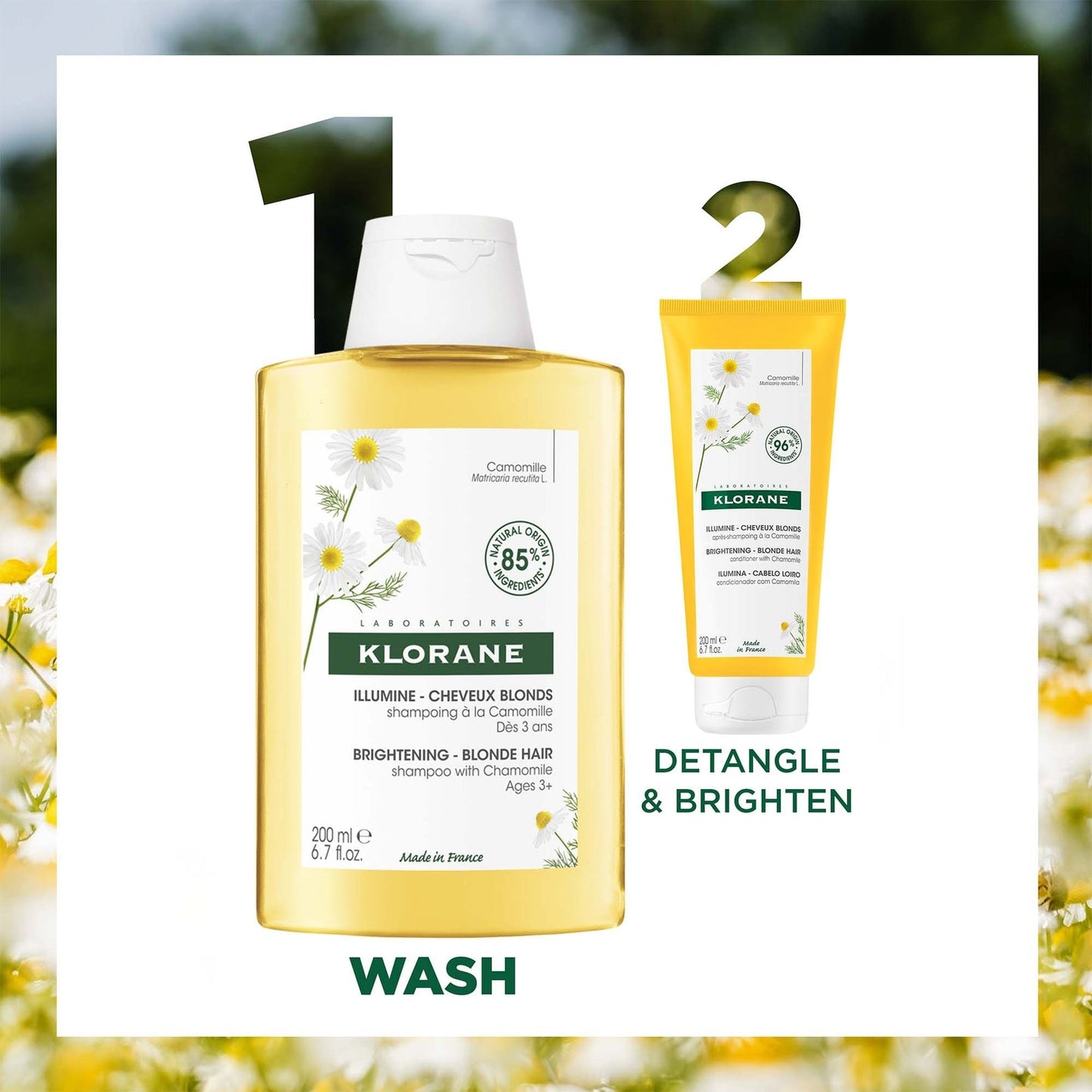 KLORANE Brightening Shampoo with Camomile for Blonde Hair 200ml