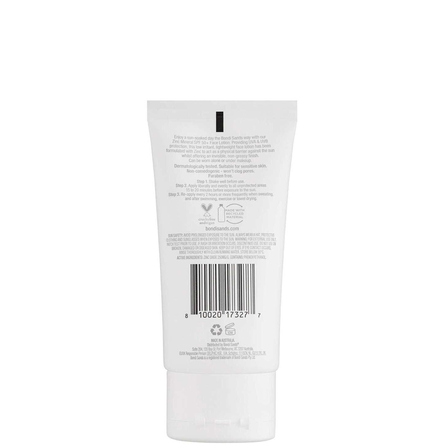 Bondi Sands Sunscreen Face Lotion Zinc Mineral SPF 50