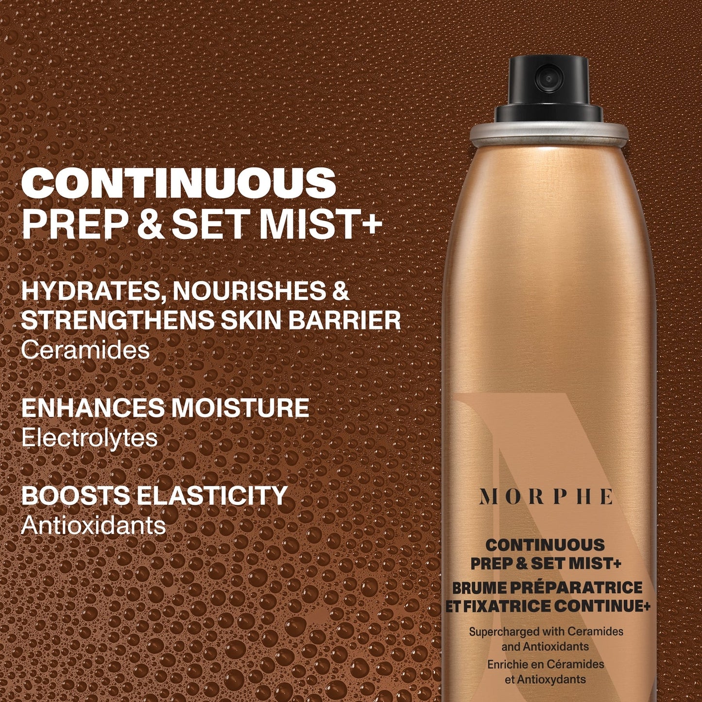 Morphe Continuous Prep & Set Mist+Supercharged with Ceramides and Antioxidants