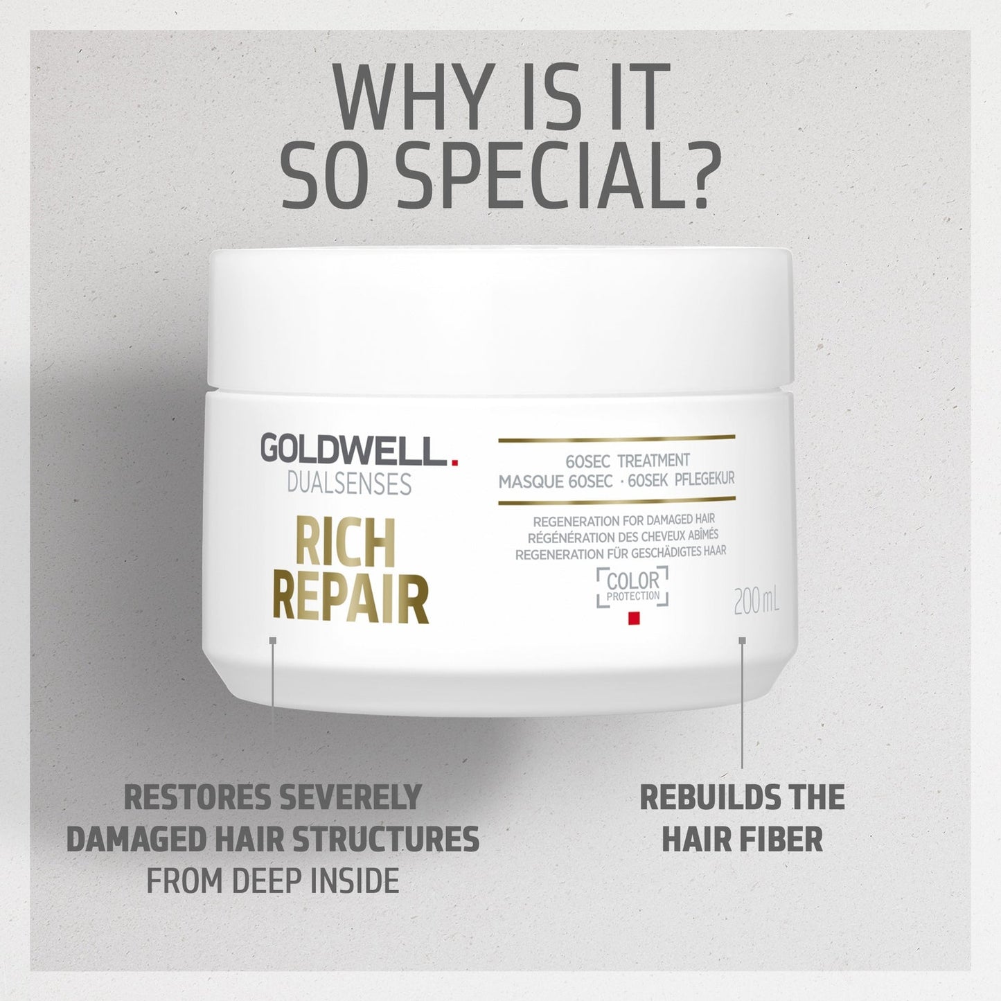 Goldwell Dualsenses Rich Repair Restoring 60Sec Treatment Mask 200ml For Dry To Severely Damaged Hair