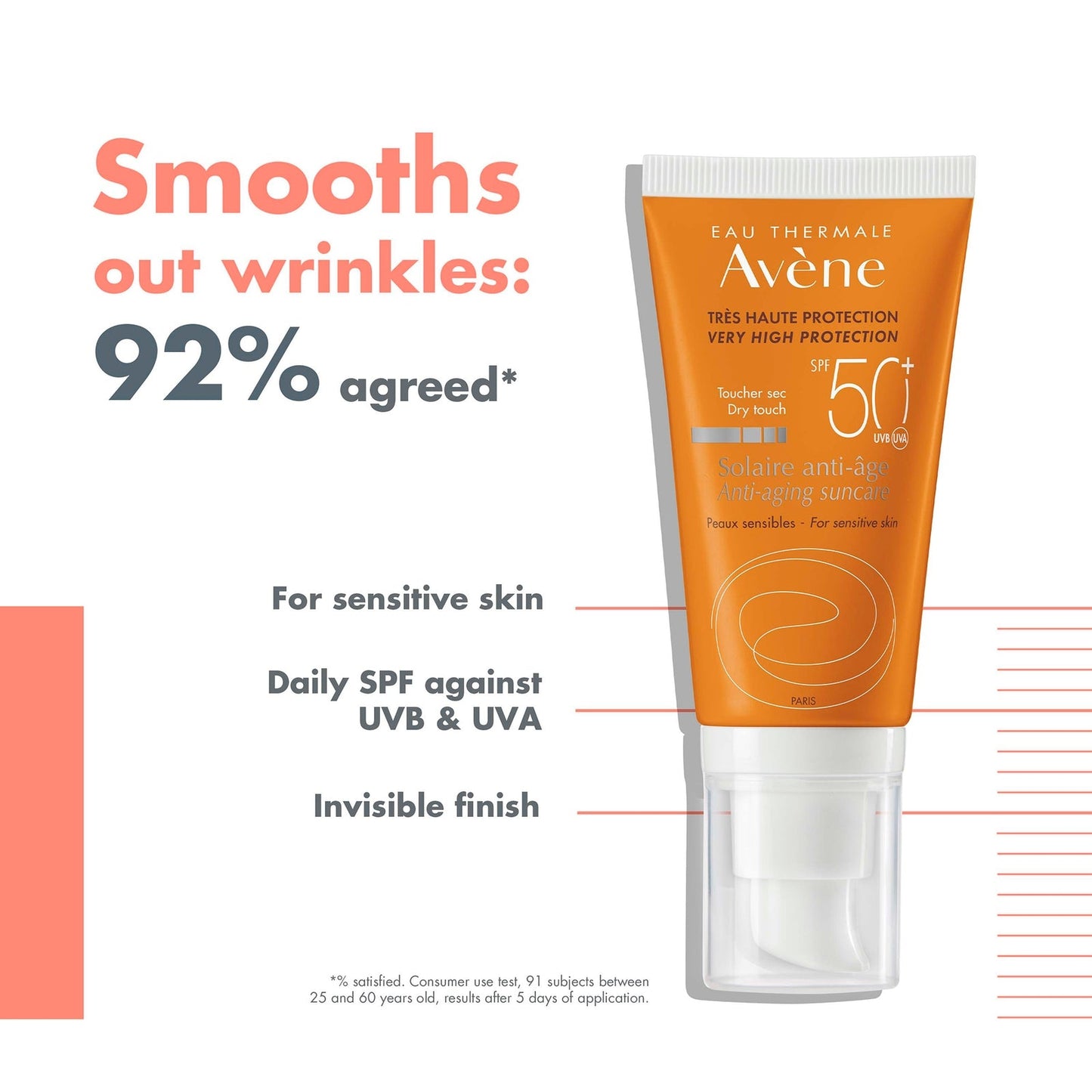 Avène Very High Protection Anti-Ageing SPF 50+ Sun Cream for Sensitive Skin 50ml