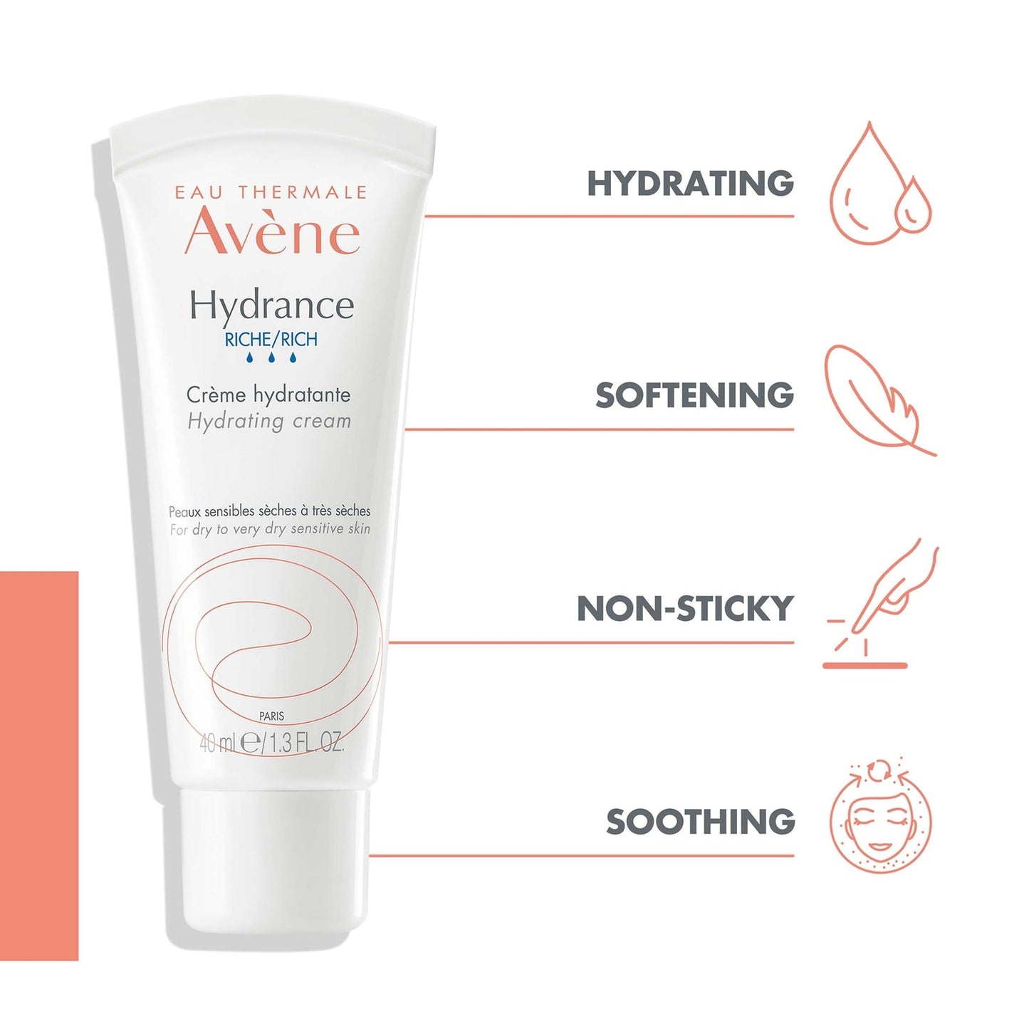 Avène Hydrance Rich Hydrating Cream Moisturiser for Dehydrated Skin 40ml