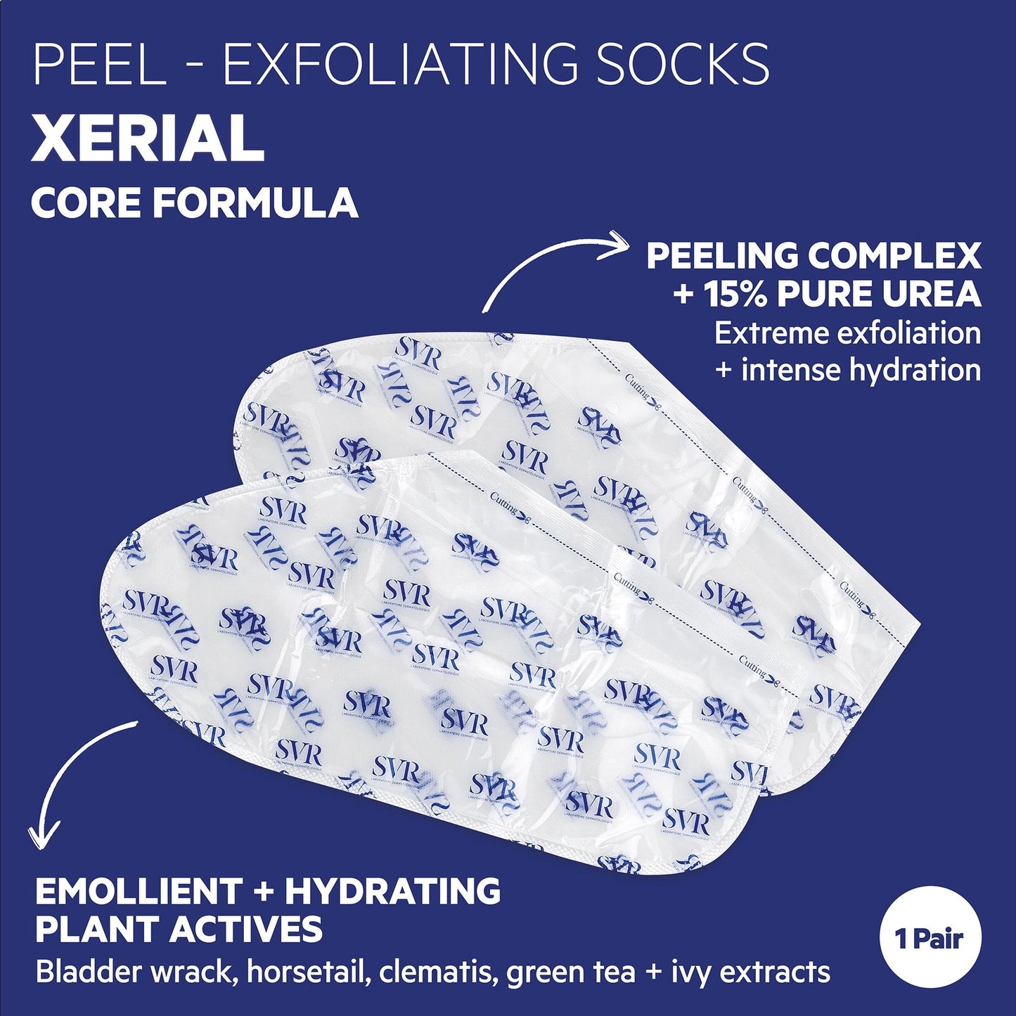 SVR Xerial Exfoliating Socks x1 for an Intensive Foot Peel in the place of Pumices + Foot Files