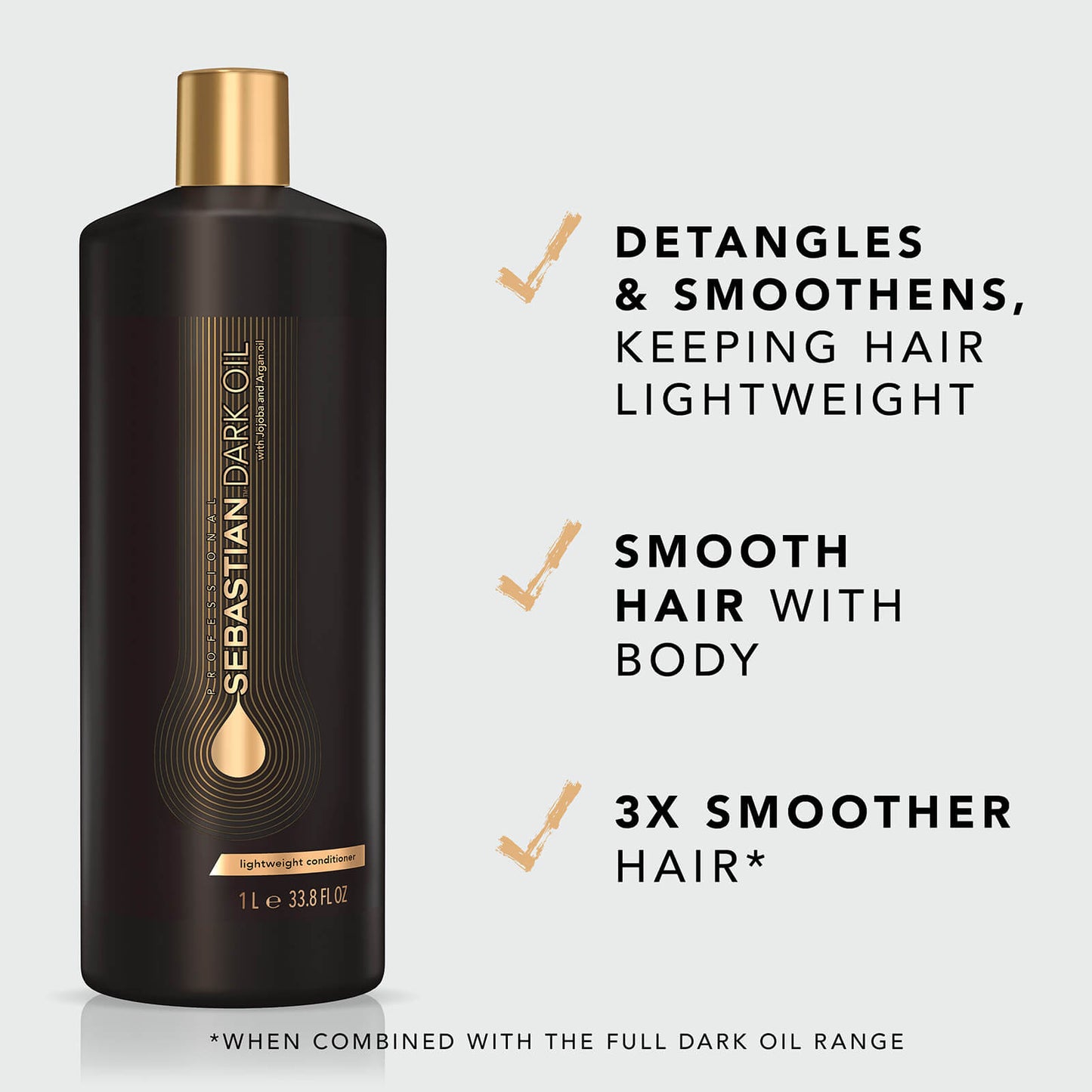 Sebastian Professional Dark Oil Lightweight Conditioner for Smooth Shiny Hair 1000ml