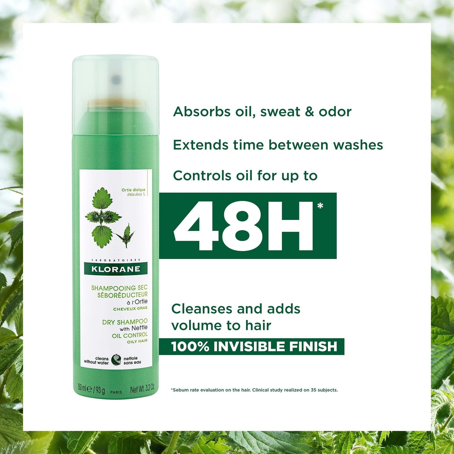 KLORANE Oil-control Dry Shampoo with Nettle for Oily Hair 150ml