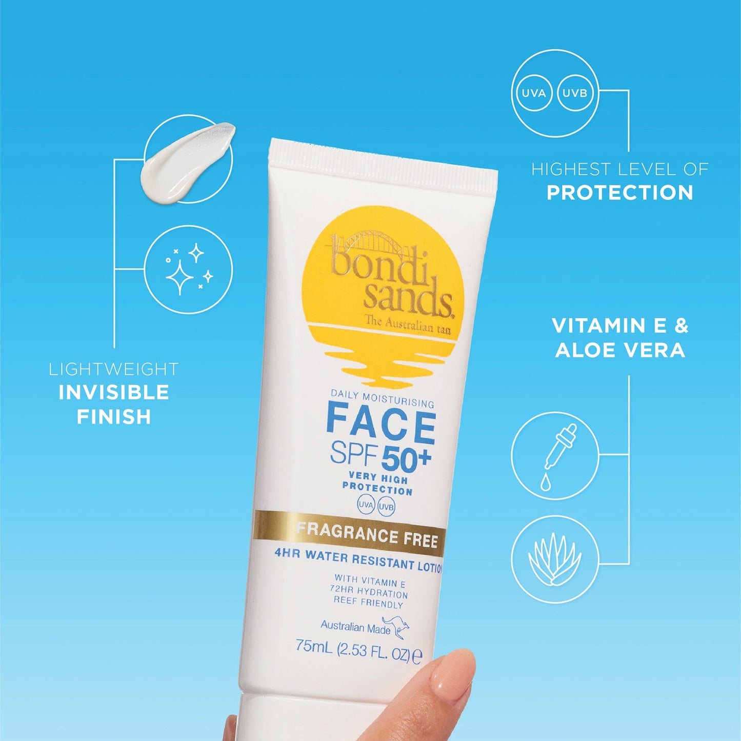 Bondi Sands Face Lotion Fragrance Free SPF50+