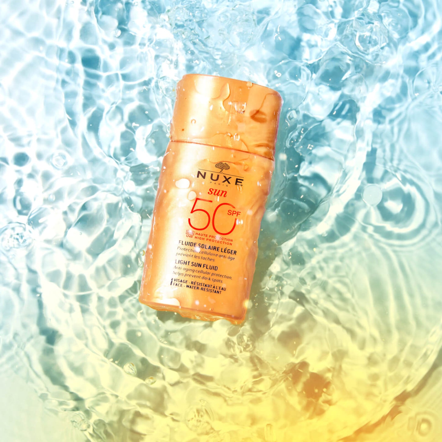 NUXE Sun Light Sun Fluid High Protection SPF50 face