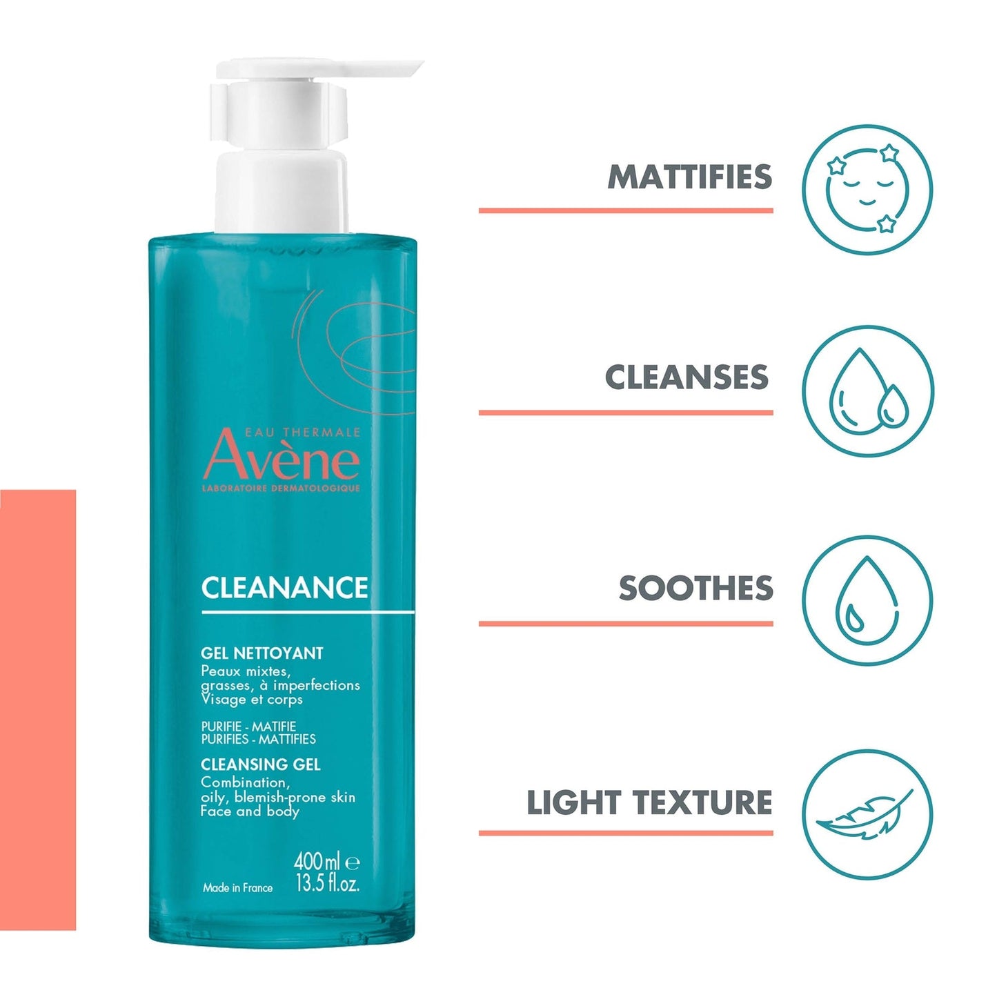 Avène Cleanance Cleansing Gel For Oily, Blemish Prone Skin 400ml