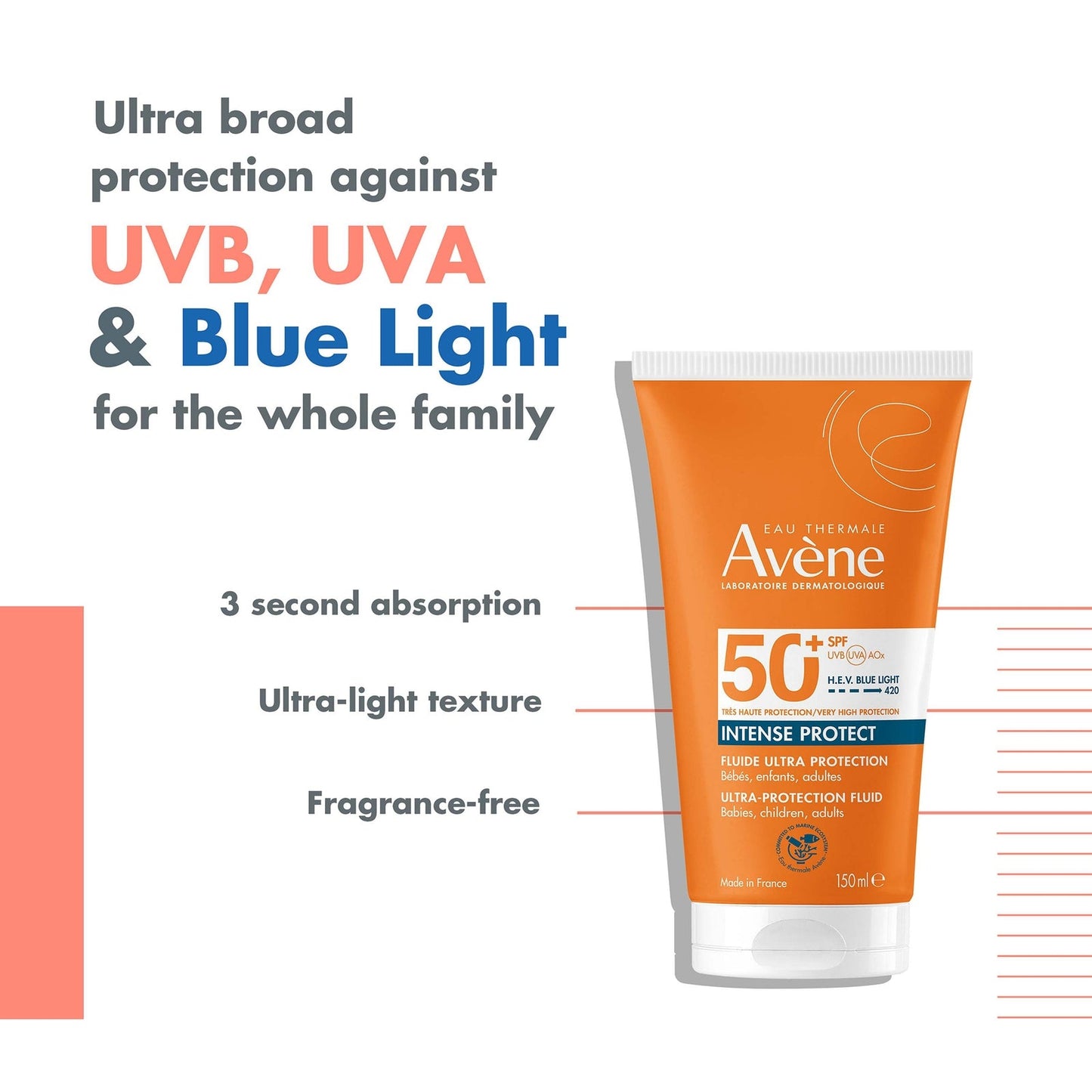 Avène Intense Protect SPF50+ Sun Cream for Very Sensitive Skin 150ml