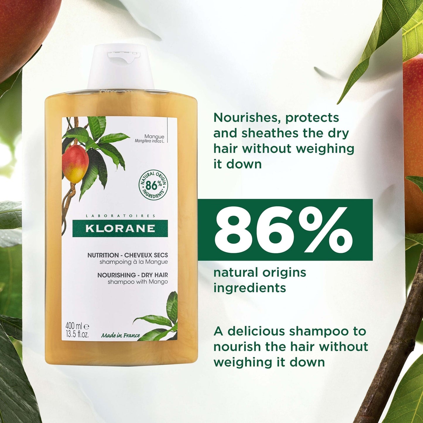 KLORANE Nourishing Shampoo with Mango for Dry Hair 400ml