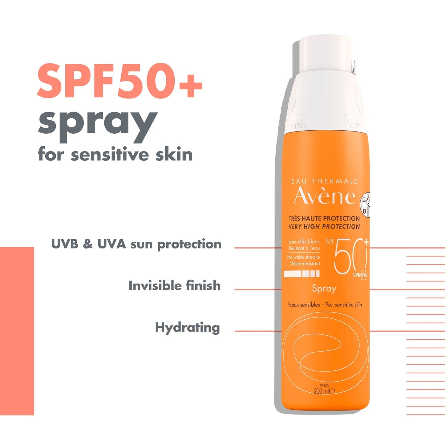 Avène Very High Protection Spray Sun Cream SPF50+ 200ml