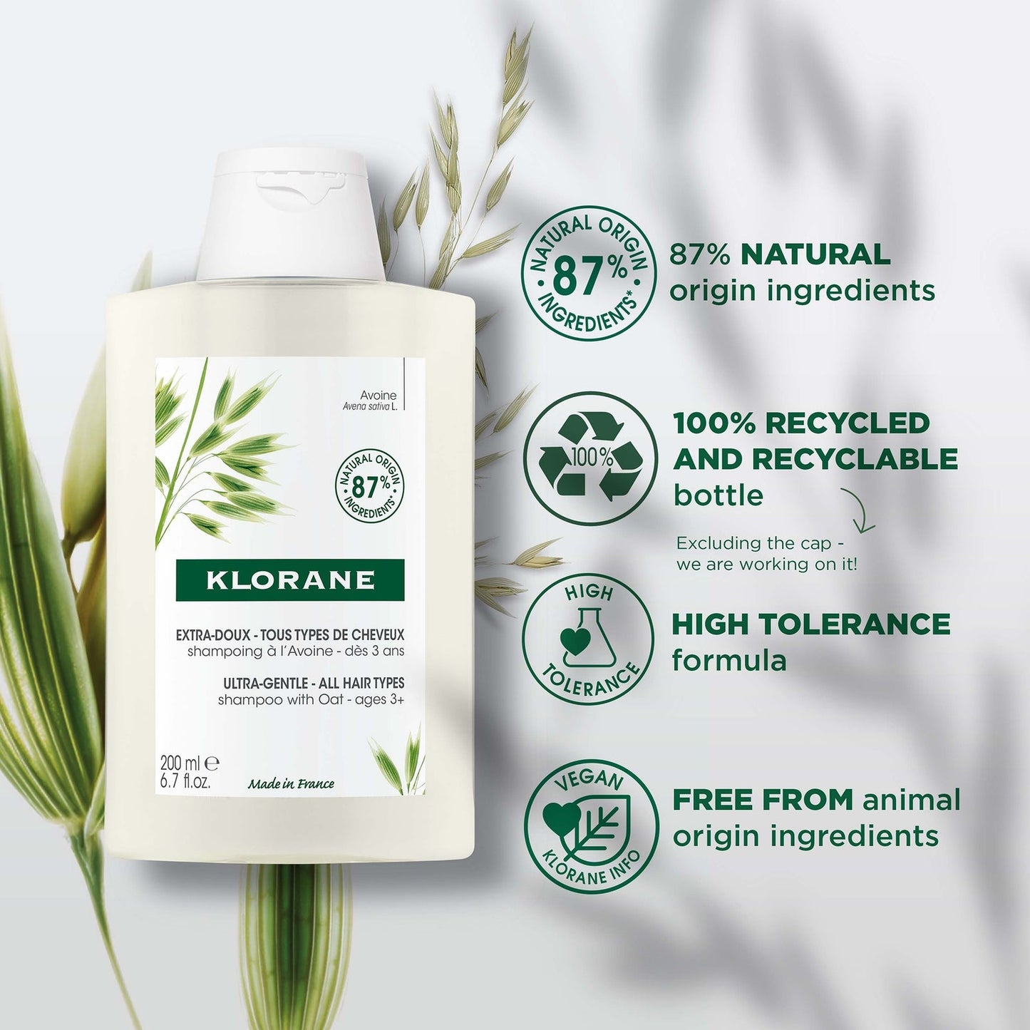 KLORANE Softening Shampoo with Oat Milk for All Hair Types 200ml