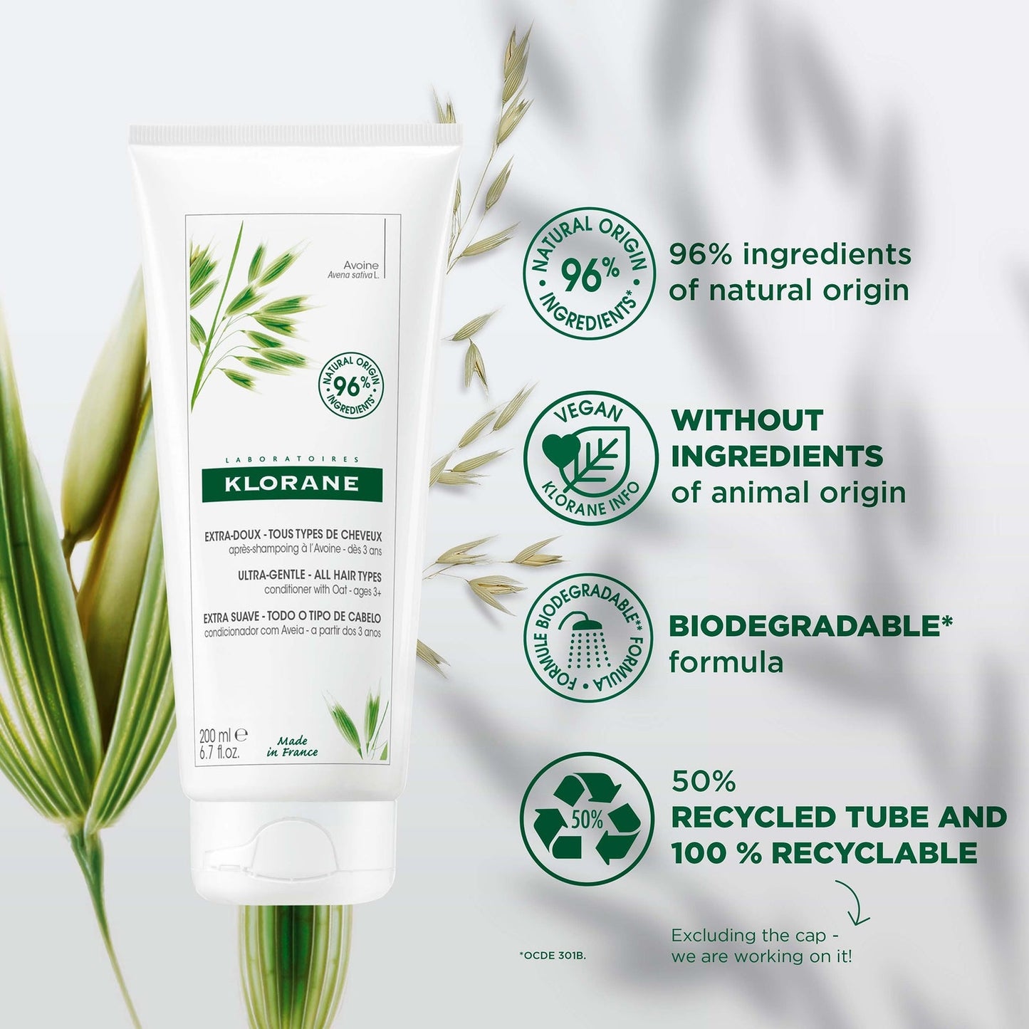 KLORANE Softening Conditioner with Oat Milk for All Hair Types 200ml