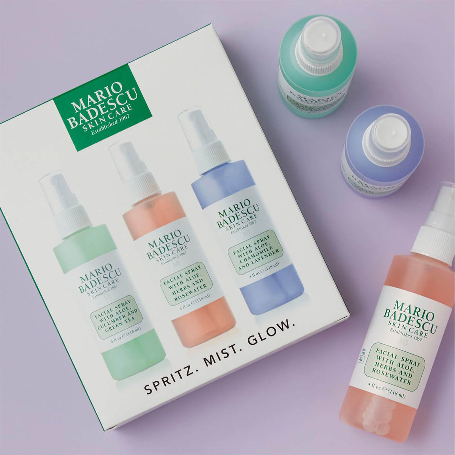 Mario Badescu Face Spa Spritz. Mist. Glow. Set