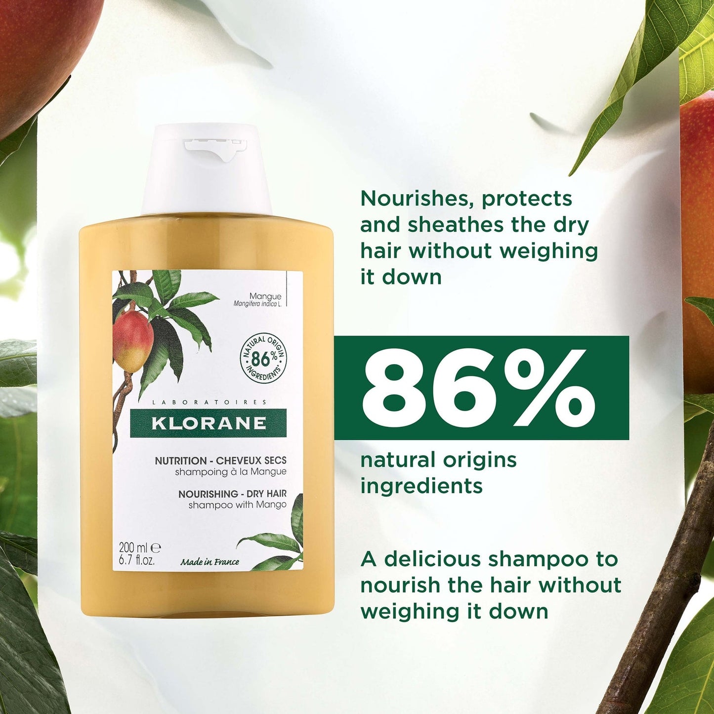 KLORANE Nourishing Mango Bundle for Dry, Damaged, Brittle Hair