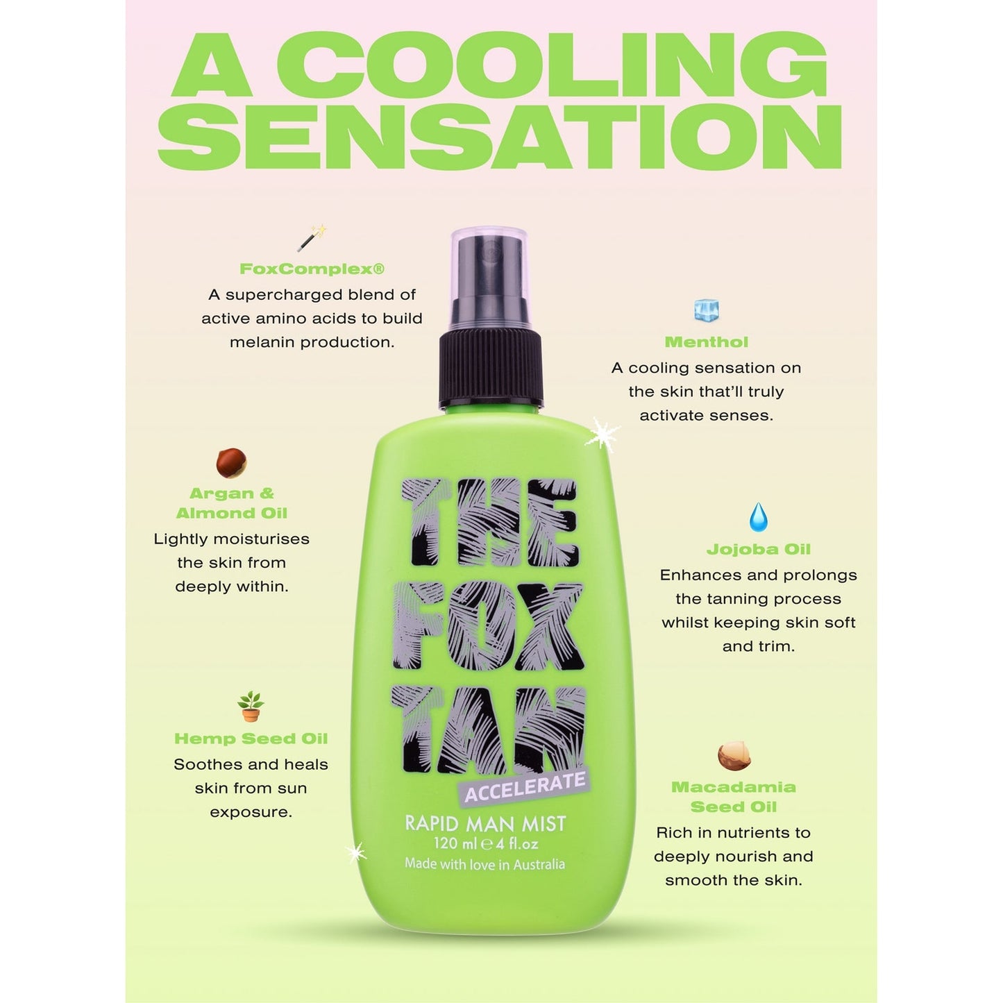 THE FOX TAN Snelle mannevel