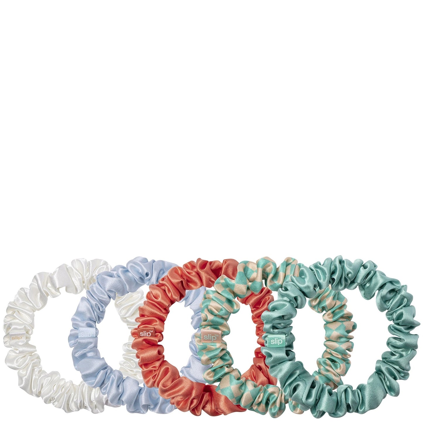 Slip slip pure silk midi scrunchies - seashell