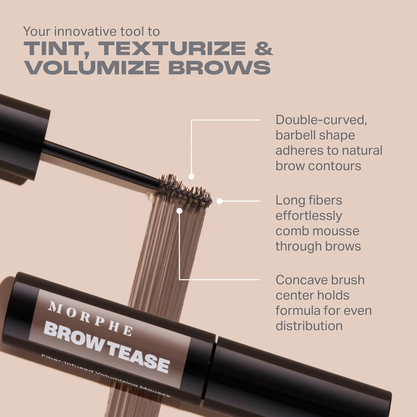 Morphe Brow Tease Fiber-Infused Volumizing Mousse