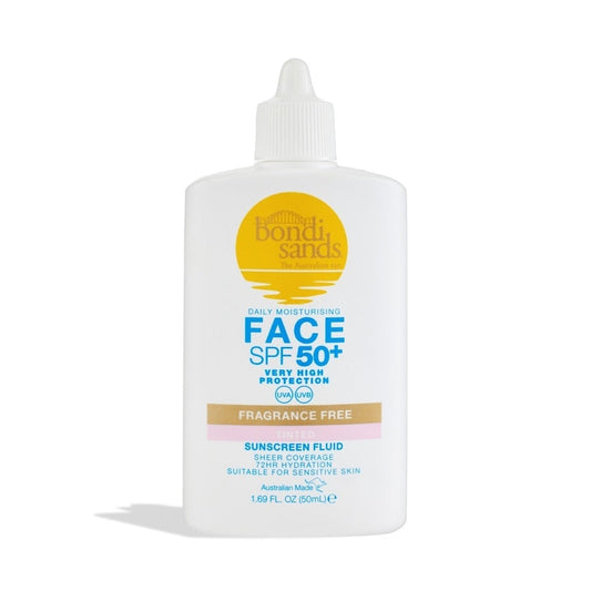 Bondi Sands Sunscreen Face Fluid SPF 50 Fragrance Free Tinted