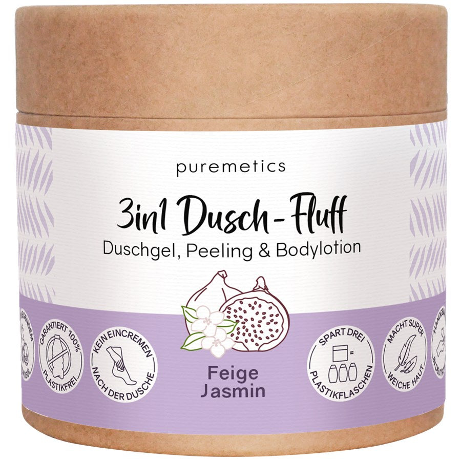 puremetics zoutpeeling vijgen jasmijn No15 3-in-1 douchegel