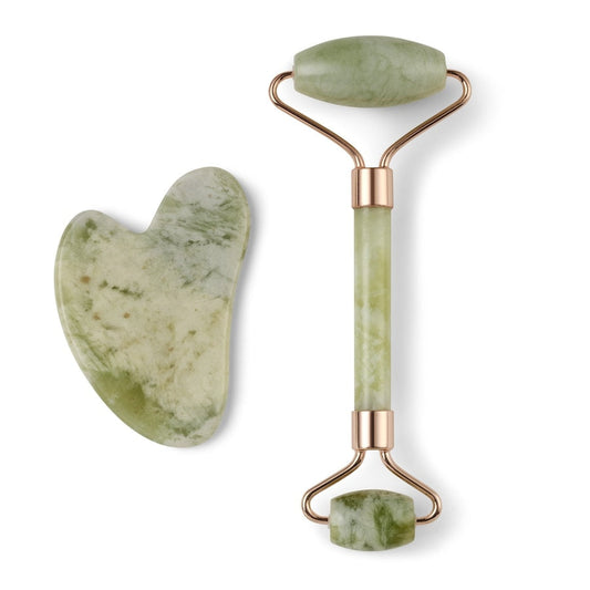 Zoe Ayla Gua Sha and Roller Set Jade